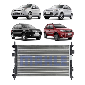 RADIADOR FORD COURIER ECOSPORT FIESTA 2002 a 2012 1.0 1.6 2.0 COM E SEM AR MAHLE