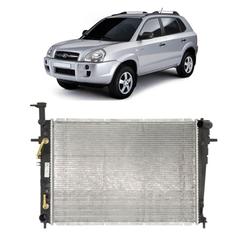 RADIADOR HYUNDAI TUCSON 2005 a 2014 2.0 2.7 COM AR VISCONDE-MODINE