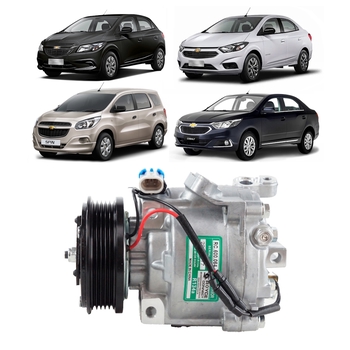COMPRESSOR CHEVROLET ONIX PRISMA SPIN SONIC 2012 A 2019 COBALT 2017 A 2020 1.0 1.4 1.6 1.8 SEM OLEO ROYCE